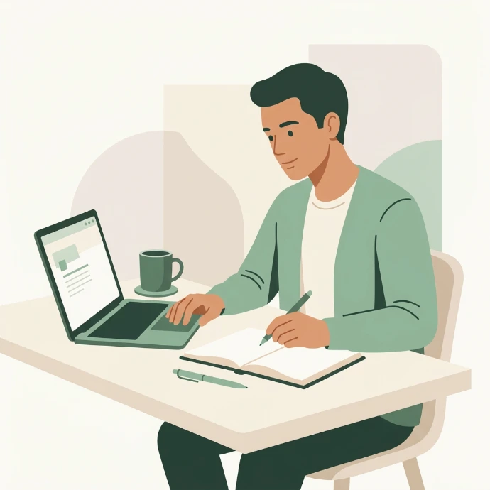 AI Generated Finora Clean Minimalist Student Illustration